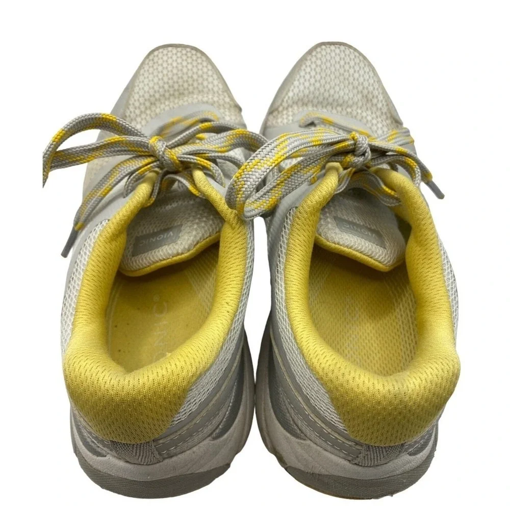 Vionic Tokyo Women‎ Gray Yellow Mesh Athletic Shoes Sneakers Size 7